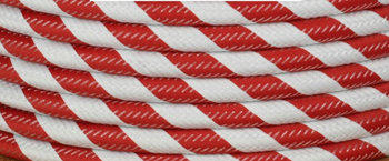 Dekoracyjny Przewód w oplocie SERPENTYNA  czerwono - biały kabel 2x0,75
