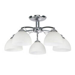 Filona Lampa Sufitowa Chromowy 5X40 E27 Klosz Biały