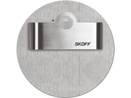 Oprawa schodowa z czujnikiem ruchu i zmierzchu Rueda Short LED PIR 120 Skoff 2,4W 230V AC szlif inox b. zimna