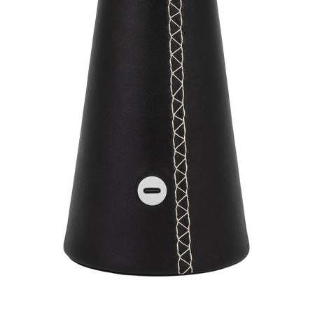 Lampka Biurkowa Nocna V-TAC 3W LED 33cm CCT Ładowanie USB-C Ściemnianie Czarna Skóra 