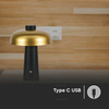 Lampka Biurkowa Nocna V-TAC 3W LED 24cm Ładowanie USB Ściemnianie Złota 