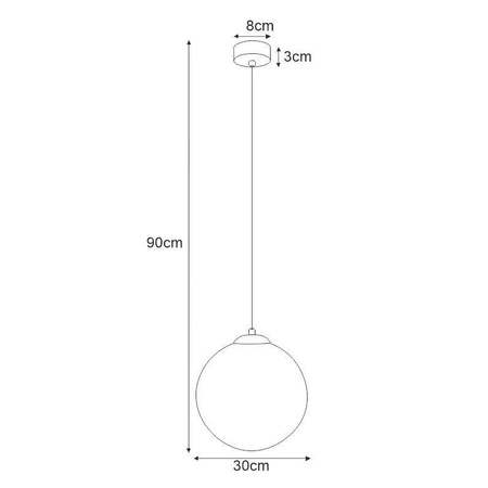 Żyrandol z dużym białym kloszem 30 cm K-4912 z serii ISLA
