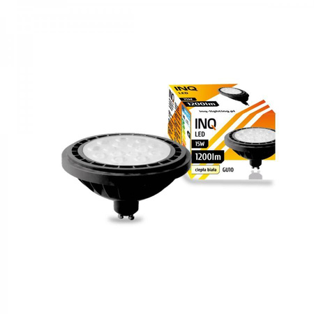 Żarówka LED AR111 GU10 15W ciepła 3000k czarna