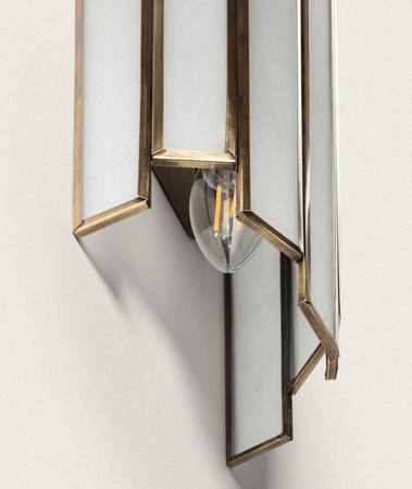 Kinkiet z Metalu i Szkła Bredos 2xE14 złoty