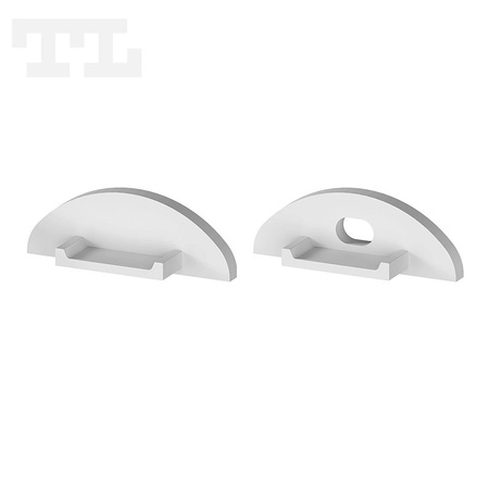 Komplet zaślepek bocznych szarych P2-1 (1 szt. z otworem, 1 szt bez otworu) (nr kat 770201)