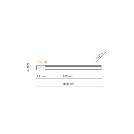 Tk Lighting TRACER TRÓJOBWODOWY SZYNA BLACK 1M