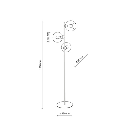 Lampa podłogowa CUBUS GRAPHITE 3xE27
