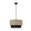 Ritana 25 Lampa Wisząca Czarny 1X60 E27 Abażur Beżowy-Czarny