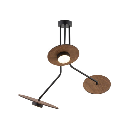 Nowodvorski Lampa sufitowa czarna drewno DISK 