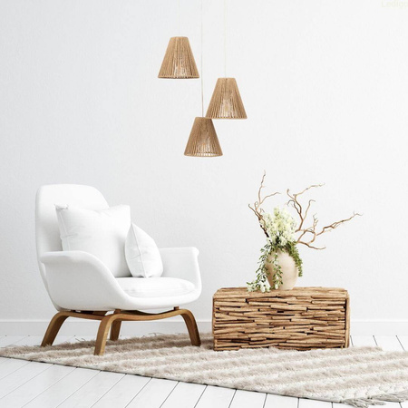 Lampa wisząca plafon biała impregnowany papier 3xE27
