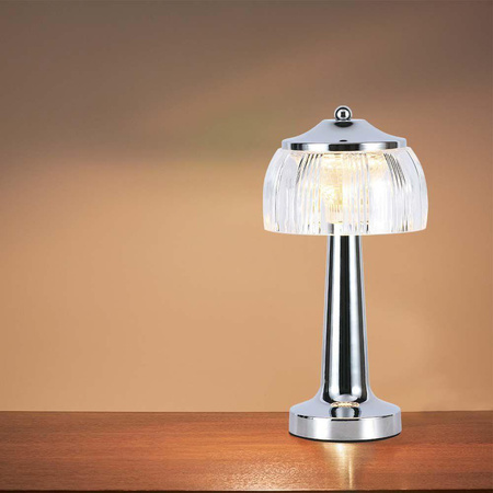 Lampka Biurkowa Nocna V-TAC 1W LED 26cm Ładowanie USB Ściemnianie Chrom 