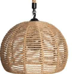 Lampa wisząca lina jutowa 1xE27 sznur konopny Boho przeplatana 35cm