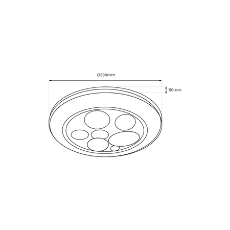 Plafon LED BUBBLES GOLD 30W  Ø390 mm
