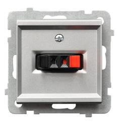 Gniazdo głośnikowe pojedyncze Ospel Sonata Srebrny Mat