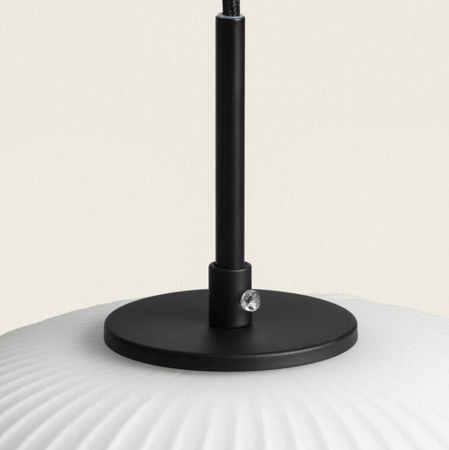 Lampa Wisząca z Metalu i Szkła  BECA Oblade biała czarna