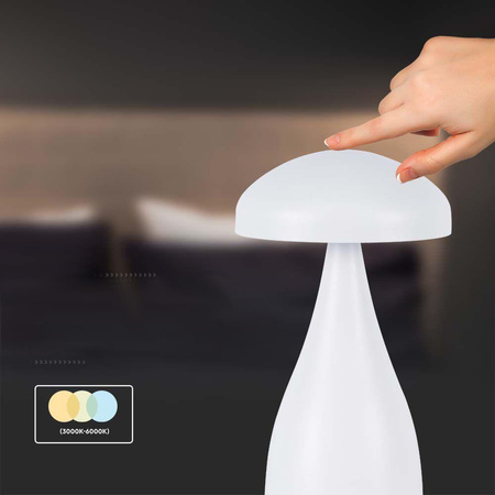 Lampka Biurkowa Nocna V-TAC 1W LED 22cm Ładowanie USB Ściemnianie Biała VT-1041 3000K-6000K 55lm