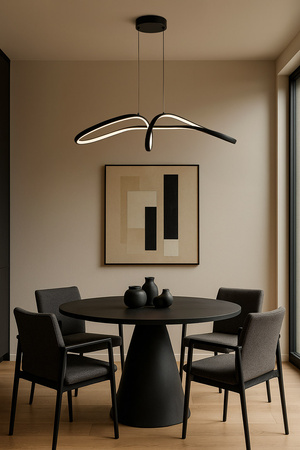 Lampa wisząca LED o finezyjnym kształcie, czarna K-8234 z serii SNOW