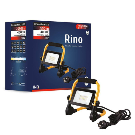 Naświetlacz led RINO  30W 4000K 2550lm stojak, kabel 3m, wtyczka