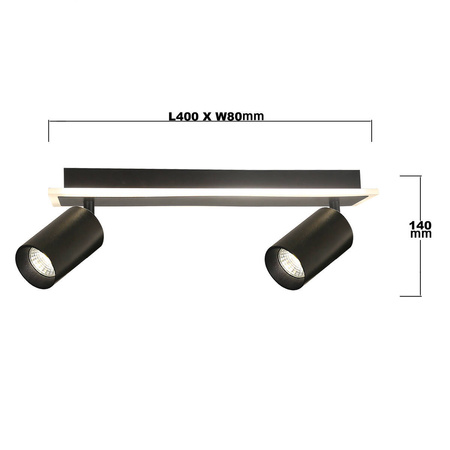 Light prestige Parma 2 spot czarna LP-0612/2WS BK