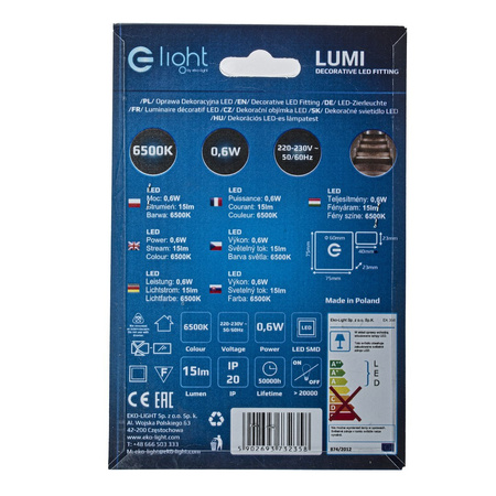 Lampa z diodami do szyn magnetycznych łamana 12W 3000K DDCX-GDZD12 - TYP A