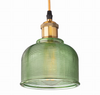 Szklana lampa wisząca E27 zielona Bell