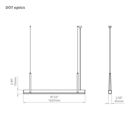 Kluś Lampa wisząca LED Tulip TU BEAM ZW L=1207mm, DOT, 17W, 3000K, DALI, COASTAL