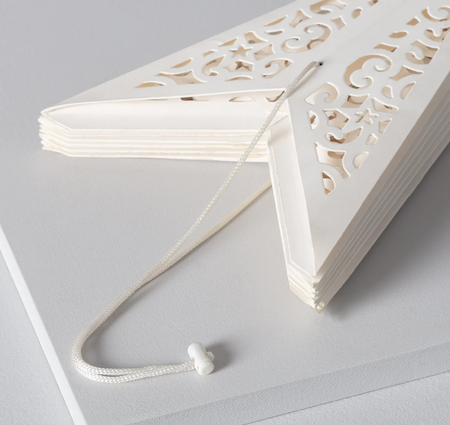 Świąteczna gwiazda tekturowa 60cm biała na baterie