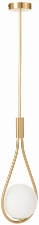 Lampa wisząca złota Milano Rosa mleczna kula E14