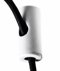 Uchwyt ceramiczny kątowy biały do przewodów w oplocie 2x0,75 i 3x0,75