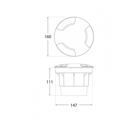 Oprawa najazdowa Led 7W szara 160mm 3L 3000K GX53 IP66