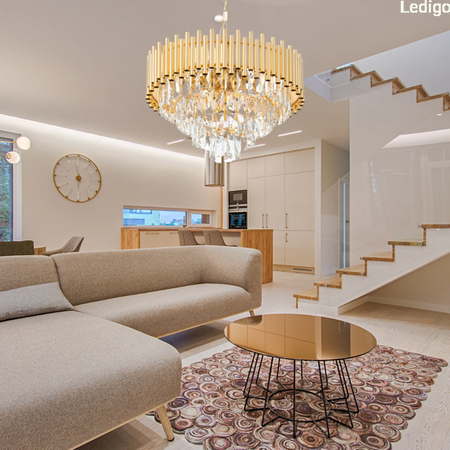 Lampa kryształowa luksusowa żyrandol Luxury gold mała 4xE14