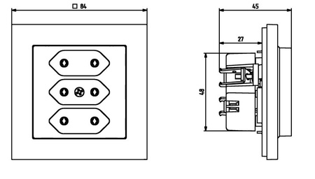 Ospel Sonata Kaszmir Gniazdo potrójne EURO GP-3R/m/82