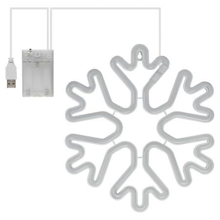 Dekoracja świetlna świąteczna Neon LED śnieżynka 26.5 x 30cm
