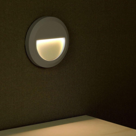 Oprawa Schodowa 2W LED V-TAC Szara Okrągła 230V IP65 VT-1142 3000K 80lm