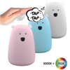 Lampa silikonowa Led MIŚ Różowy "TAP TAP", wbudowany akumulator, USB