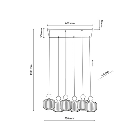 BALLO LAMPA WISZĄCA 6XE14