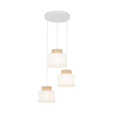 Lampa wisząca Duo White Juta koło 3xE27