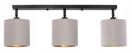 Lampa sufitowa reflektor 3xE27 listwa szaro złota 60cm