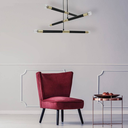 Lampa wisząca BASTONE BLACK / GOLD 6xE14