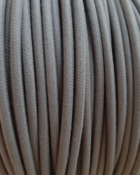 Przewód w oplocie kabel dekoracyjny 2x0,75 szara bawełna 1m