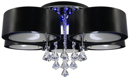 Lampa sufitowa Antila plafon 5xE27 LED czarna z pilotem