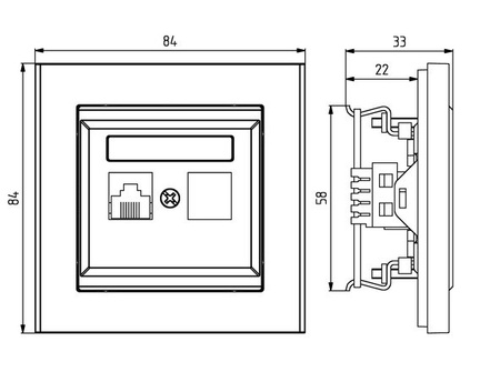 Ospel Sonata Kaszmir Gniazdo komputerowe podwójne, kat. 5e MMC GPK-2R/K/m/82