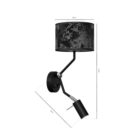 Kinkiet SATINO SILVER 1xE27 + 1x mini GU10