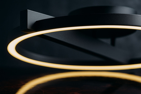 Lampa sufitowa LED do sypialni, czarny okrąg K-8231 z serii TIVOLI