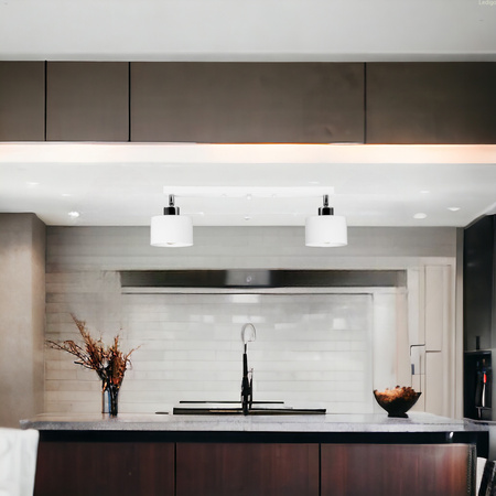 Klosz metalowy biały kubełek loft E27