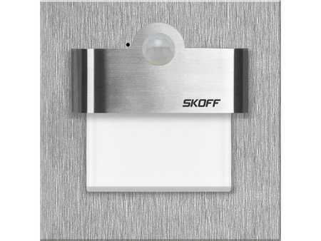 Oprawa schodowa Tango LED PIR 120º z czujnikiem ruchu i zmierzchu Skoff 1W 10V DC szlif inox b. ciepła