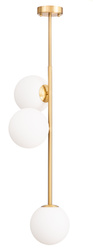 Lampa wisząca złota Milano Orb mleczne kule 3xE14