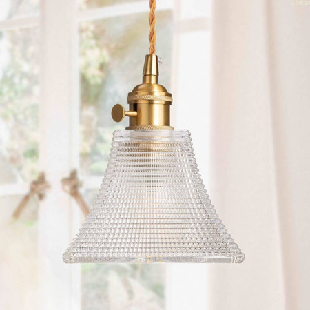 Lampa wisząca szklana kryształowa przezroczysta 1xE27