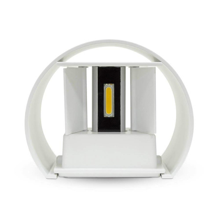 Oprawa Ścienna 6W V-TAC Góra Dół Regulowana Biały Okrągły IP65 Bridgelux VT-756-W 3000K 700lm