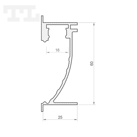 LED P26-2 Profil 1000 mm czarny lakierowany (nr kat 8626212)